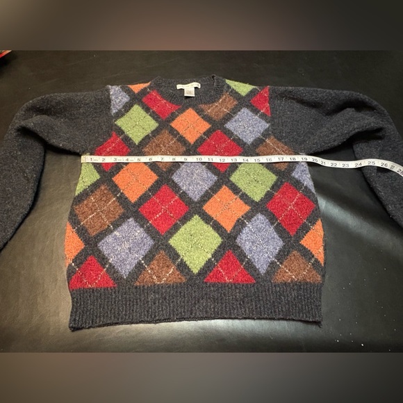 Vtg Geoffrey Beene 100% Lambswool Grandpa Sweater Sz M Preppy - Picture 10 of 11
